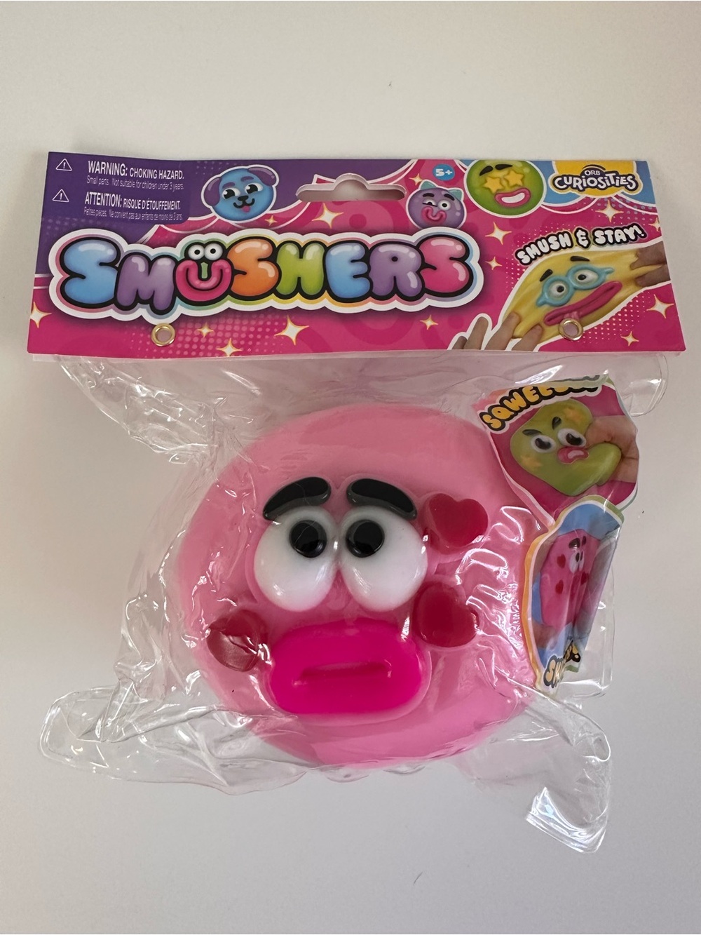 SMUSHERS Pink Smoosh Face Squishy Toy - Orb Curiosities Kids Sensory Fidget Play